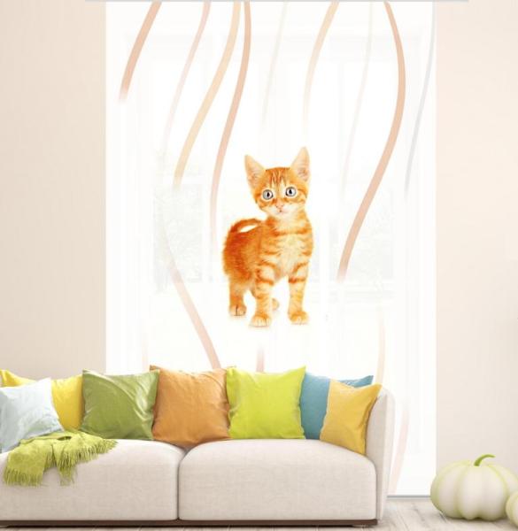 Bella Katzenbaby Flächenvorhang - 3teiliges Set Flächenvorhang 3er Set, Schiebegardine, Schiebegardinen, blickdicht, Flächenvorhang blickdicht, Schiebevorhang,